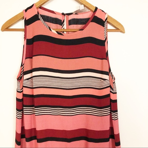 LOFT Bold Striped Sleeveless Shift Dress Pink Women's Size Small - Picture 7 of 8